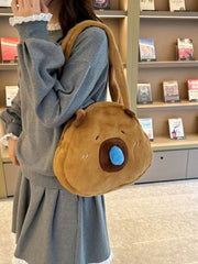Cute Capybara Snot Bubble Plush Shoulder Bag