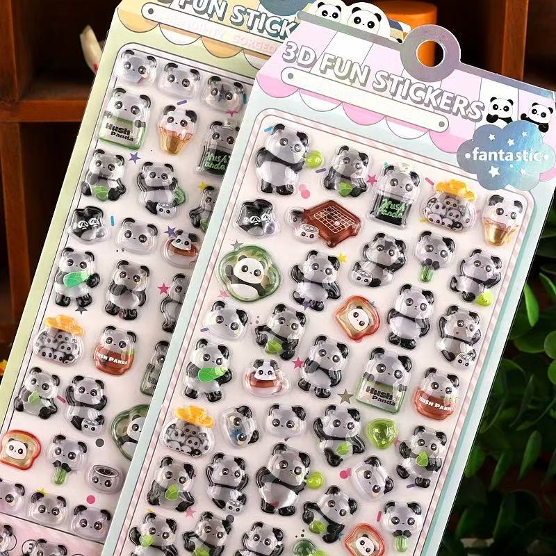 Cute 3D Epoxy Panda Stickers Assorted Cute 3D Epoxy Panda Stickers Assorted