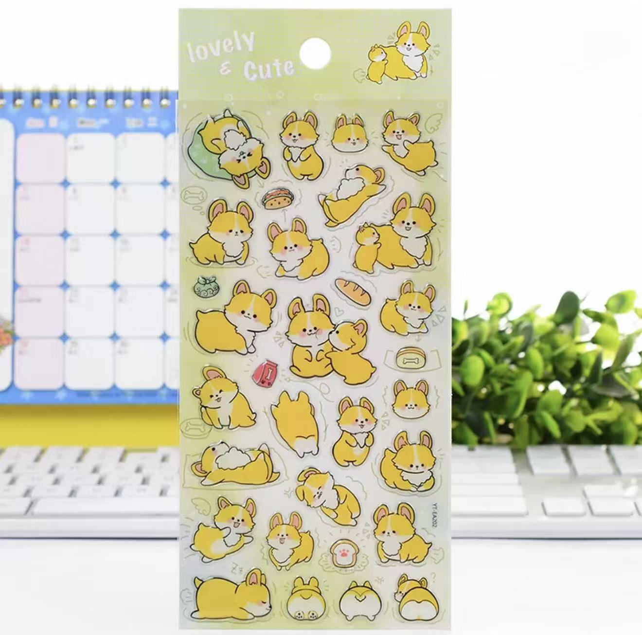 Cute Yellow Shiba Inu 3D Epoxy Stickers Cute Yellow Shiba Inu 3D Epoxy Stickers