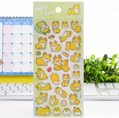 Cute Yellow Shiba Inu 3D Epoxy Stickers