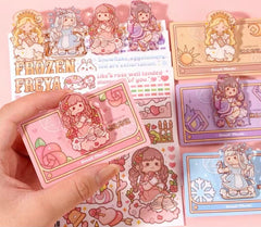 Cute Mochi Acrylic Resin Binder Clip Purple