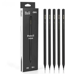 Black Wooden Writing Pencils Set of 10