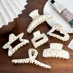 Colorful Rhinestone Acrylic Hair Claw 8.9cm T-shaped