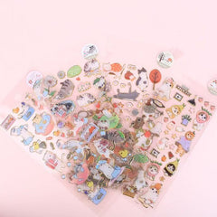 Cute Cat Resin & Foil Crystal Sticker - Shower