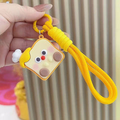 Cute Sitting Toast Keychain