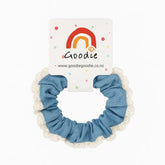 Denim Hair Scrunchies 2 Pack - Blue/White