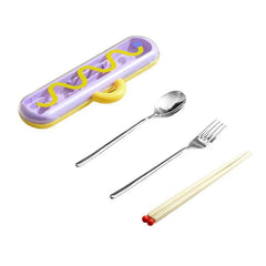 Lunch Boxes & Bags - Dopamine Color Portable Cutlery Set – Spoon, Fork & Chopsticks - Goodie Goodie