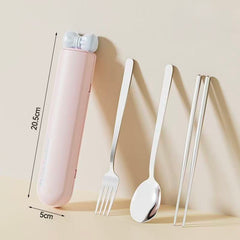 Bow Portable Stainless Steel Cutlery Set – Spoon, Fork & Chopsticks