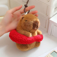 Capybara Plush Keychain 13cm - Apple Lifebuoy