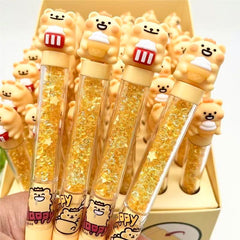 Bear Sparkle Crystal Gel Pen 0.4mm Black Ink Assorted