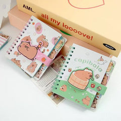 Capybara Spiral Notebook A7 65 Pages Assorted