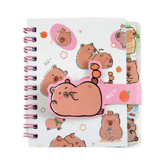 Capybara Spiral Notebook A7 65 Pages Assorted