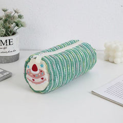 Kawaii Cake Embroidered Cylinder Pencil Case 80 Γ 80 Γ 180 mm