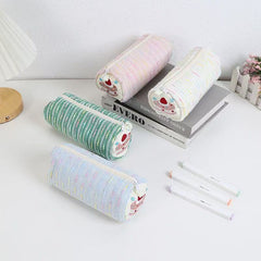 Kawaii Cake Embroidered Cylinder Pencil Case 80 Γ 80 Γ 180 mm