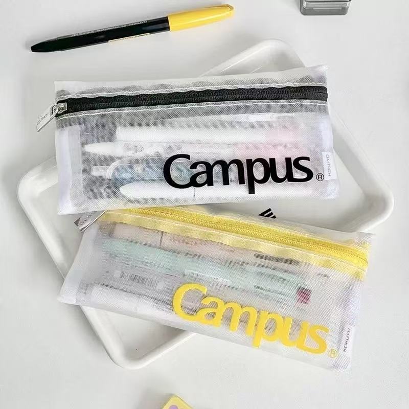 Stationery - Campus Transparent Mesh Pencil Case - Goodie Goodie