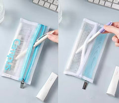 Stationery - Campus Transparent Mesh Pencil Case - Goodie Goodie