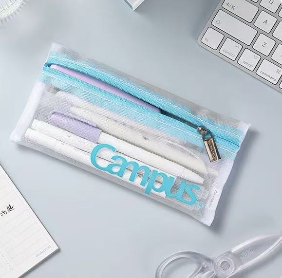 Stationery - Campus Transparent Mesh Pencil Case - Goodie Goodie