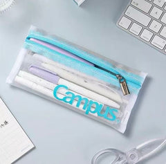 Stationery - Campus Transparent Mesh Pencil Case - Goodie Goodie