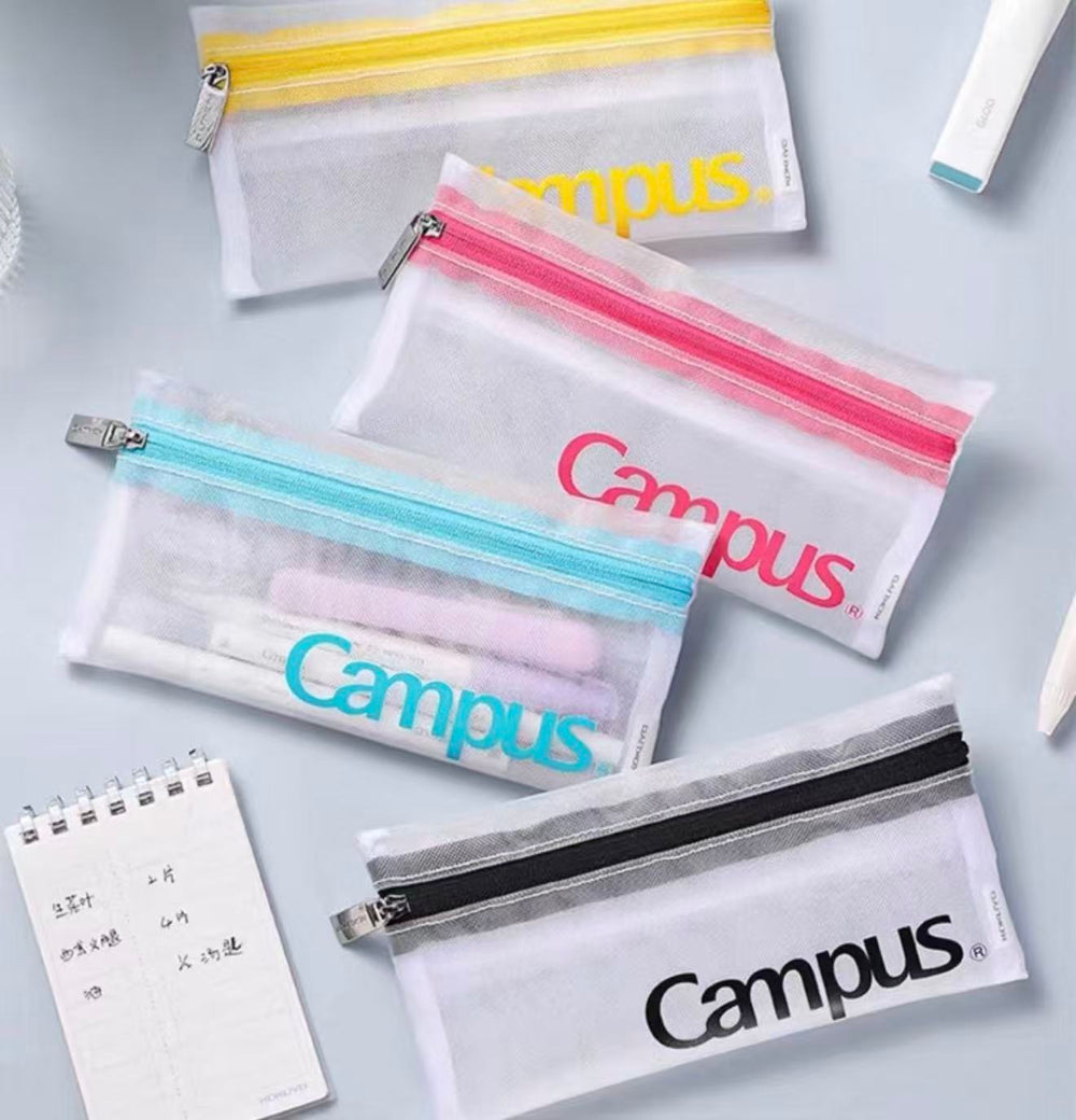Stationery - Campus Transparent Mesh Pencil Case - Goodie Goodie