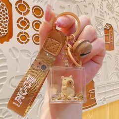 Capybara Liquid Sand Acrylic Box Keychain Assorted