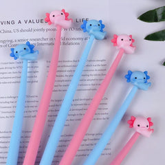 Axolotl Silicone Wiggle Gel Pen 0.5 mm Black Ink Assorted
