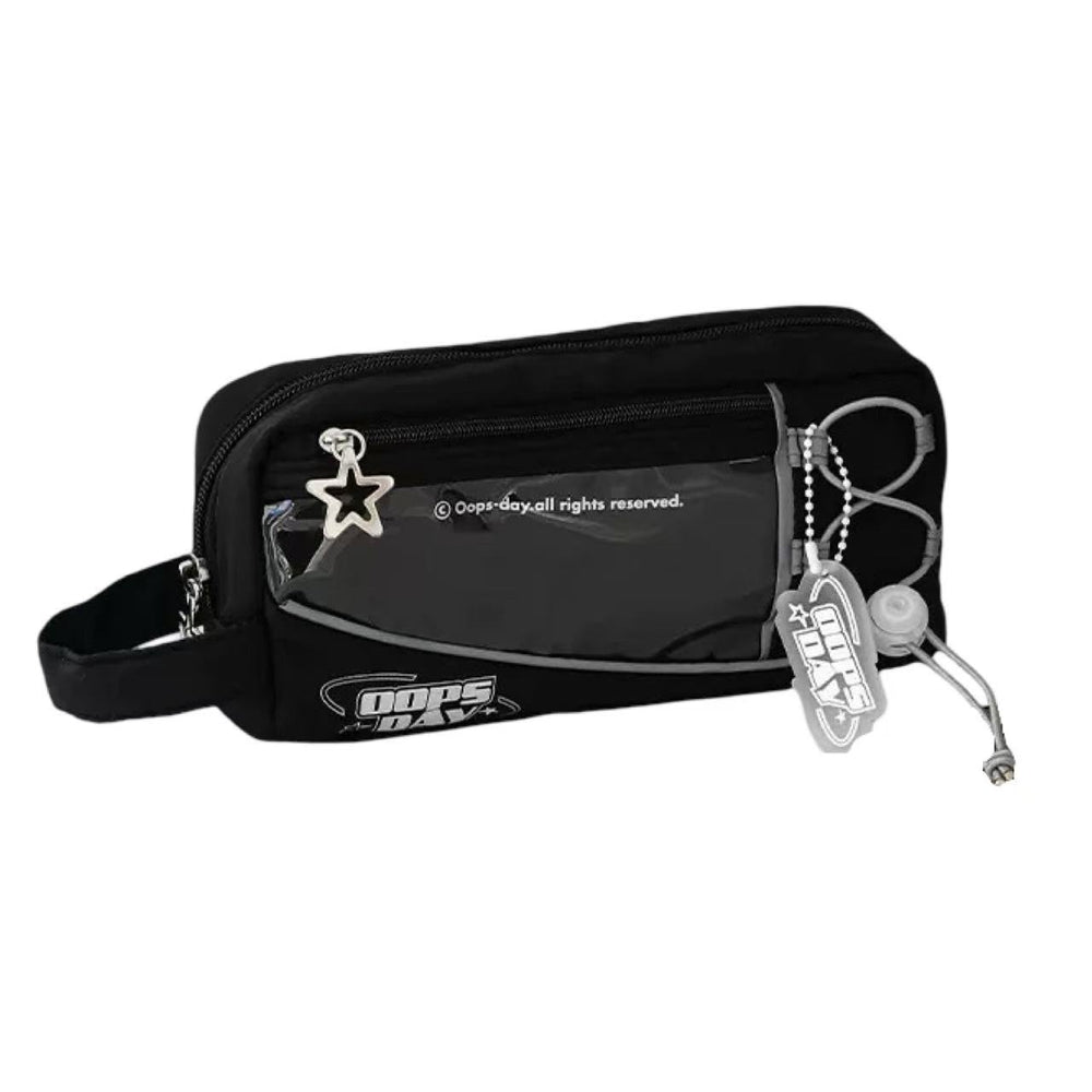 Stationery - Rosyposy OOPSDAY Anime-Style Large-Capacity Pencil Case - Black - Goodie Goodie