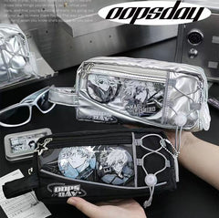 Stationery - Rosyposy OOPSDAY Anime-Style Large-Capacity Pencil Case - Black - Goodie Goodie