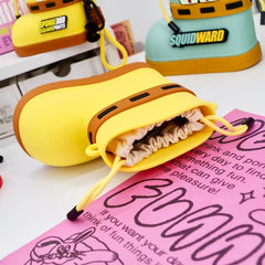 SpongeBob Series Silicone Boot-Shaped Earphone Case & Coin Purse Keychain