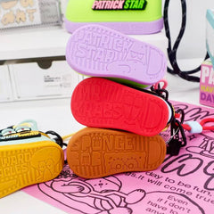 SpongeBob Series Silicone Boot-Shaped Earphone Case & Coin Purse Keychain
