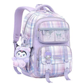 Sanrio Plaid Backpack 31×15×41.5 cm - Kuromi
