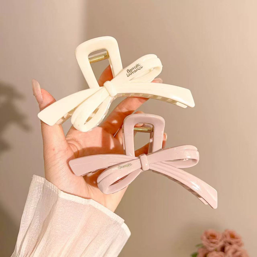 Accessories - Bow Hair Claw Clip 12.5 cm – Dusty Pink - Goodie Goodie