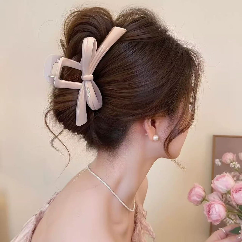 Accessories - Bow Hair Claw Clip 12.5 cm – Dusty Pink - Goodie Goodie