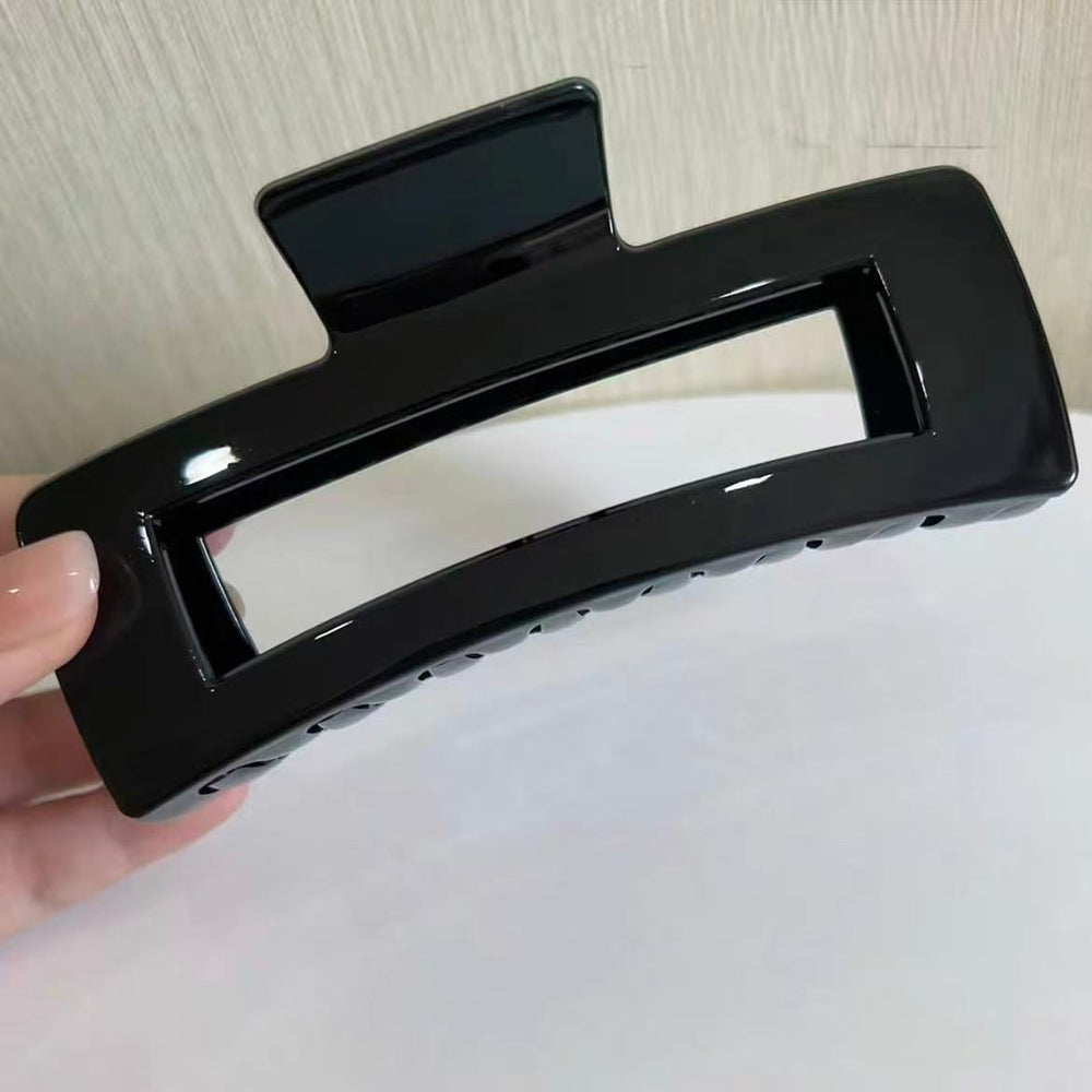 Accessories - Chic French Minimalist Square Hair Clip XL 12.5 cm – Black - Goodie Goodie