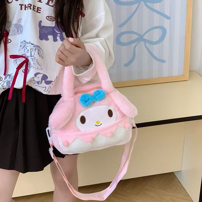 Bags & Storage - Cute Sanrio Plush Crossbody Bag 21×16×6cm - Goodie Goodie