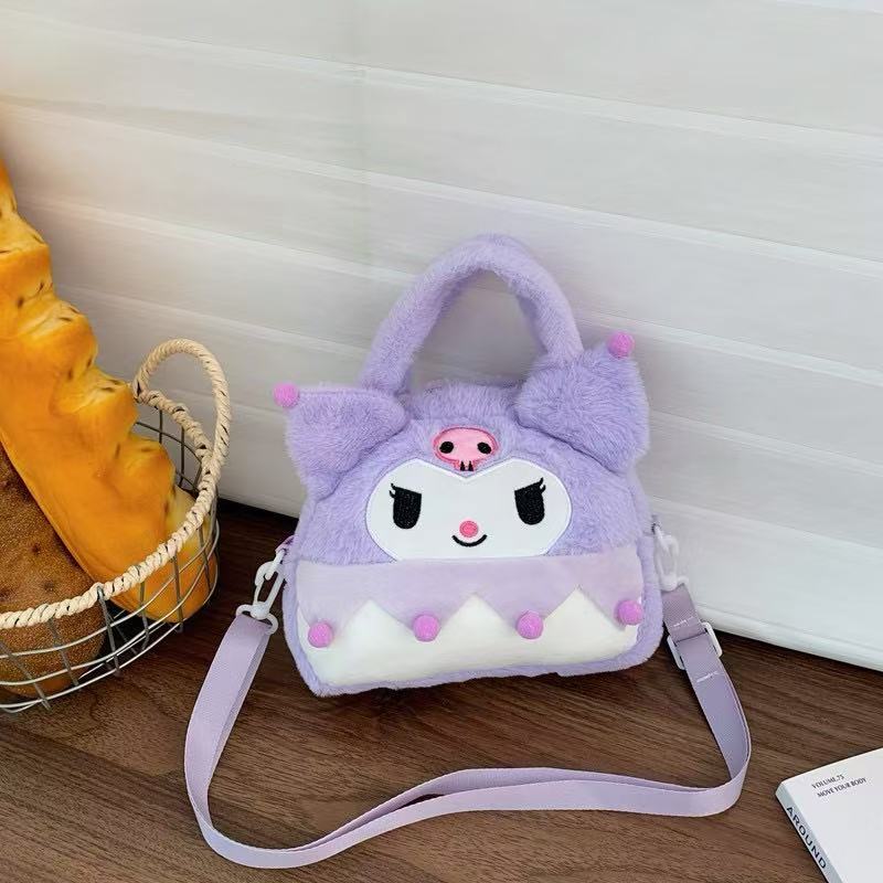 Bags & Storage - Cute Sanrio Plush Crossbody Bag 21×16×6cm - Goodie Goodie