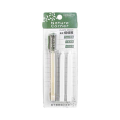 Stationery - KOKUYO Nature Corner Plastic Eraser with 2 Refills Assorted - Goodie Goodie
