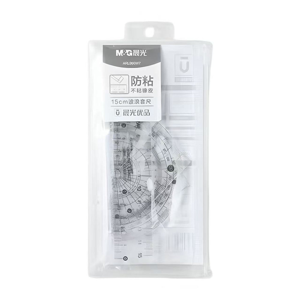 Stationery - 15cm Transparent Plastic Geometry Ruler Set – 4 Pieces - Goodie Goodie