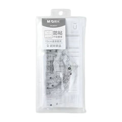 Stationery - 15cm Transparent Plastic Geometry Ruler Set – 4 Pieces - Goodie Goodie