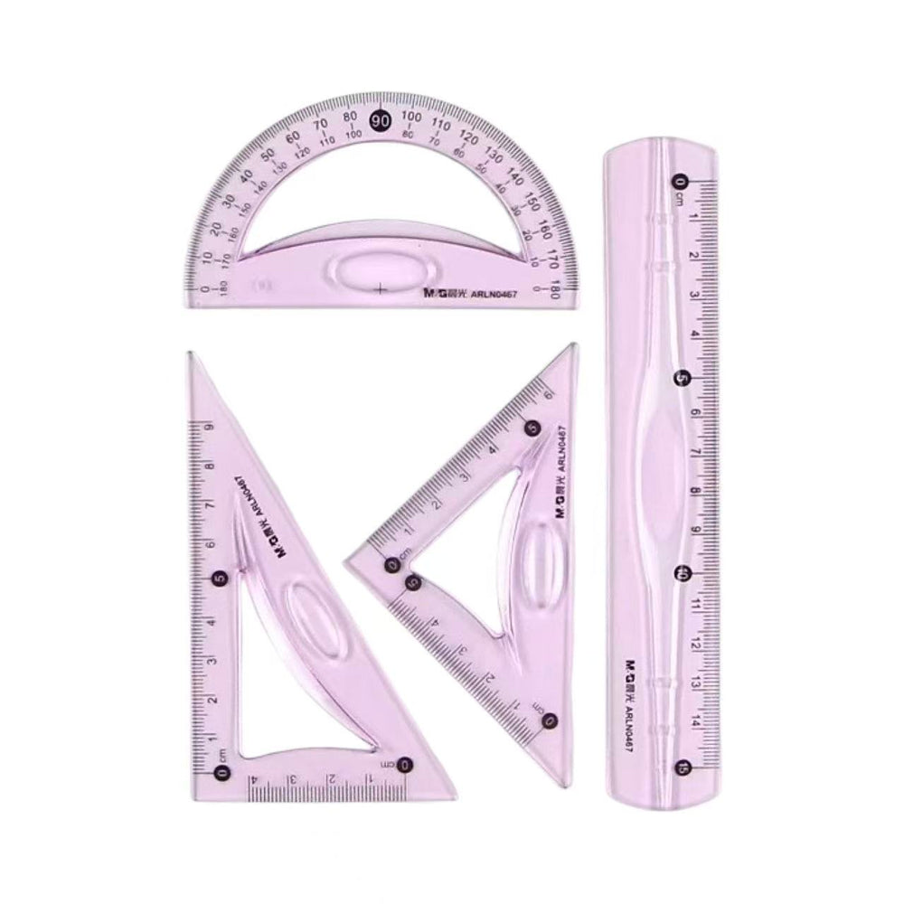 Stationery - 15cm Bendable Geometry Ruler Set 4 Pieces Assorted - Goodie Goodie