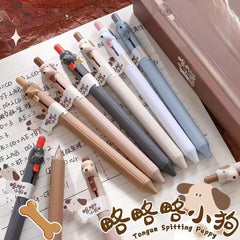Stationery - Tongue-Spitting Puppy Gel Pen 0.5mm Black Ink Assorted - Goodie Goodie