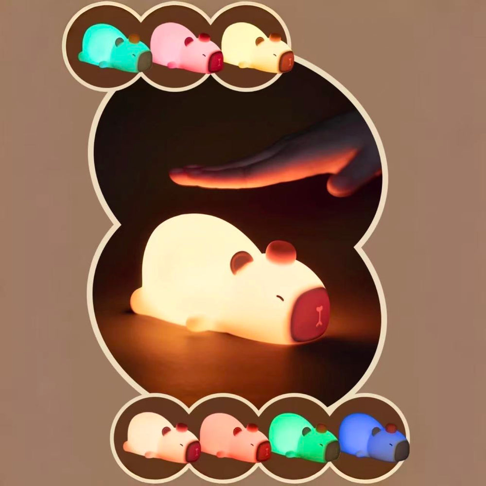 Tech & Toys - Lying Capybara Squishy Silicone Night Light - Goodie Goodie