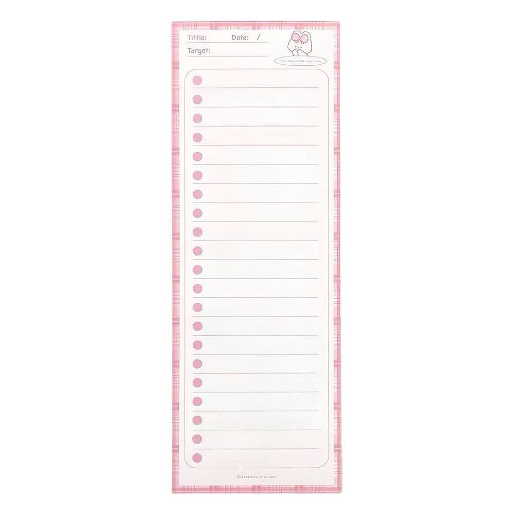 Stationery - Rectangular Target List Notepad 50 Sheets 91×256 mm - Goodie Goodie