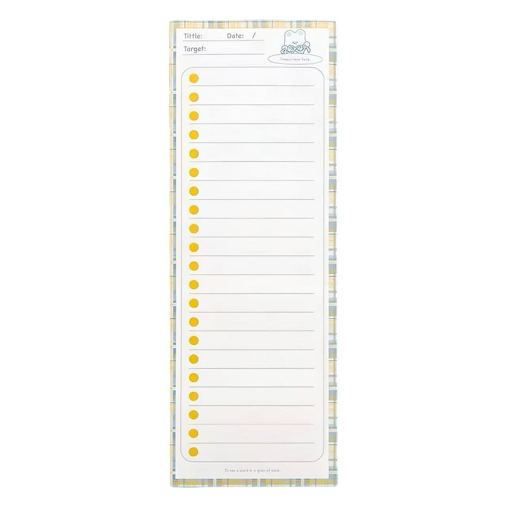 Stationery - Rectangular Target List Notepad 50 Sheets 91×256 mm - Goodie Goodie