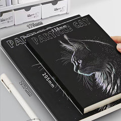 Stationery - Foil Stamped Cat A5 Thick Plain Notebook 128 Sheets Assorted - Goodie Goodie