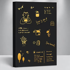 Stationery - Gold Foil Cat “Lovely Life” B5 Thick Plain Notebook 128 Sheets Assorted - Goodie Goodie