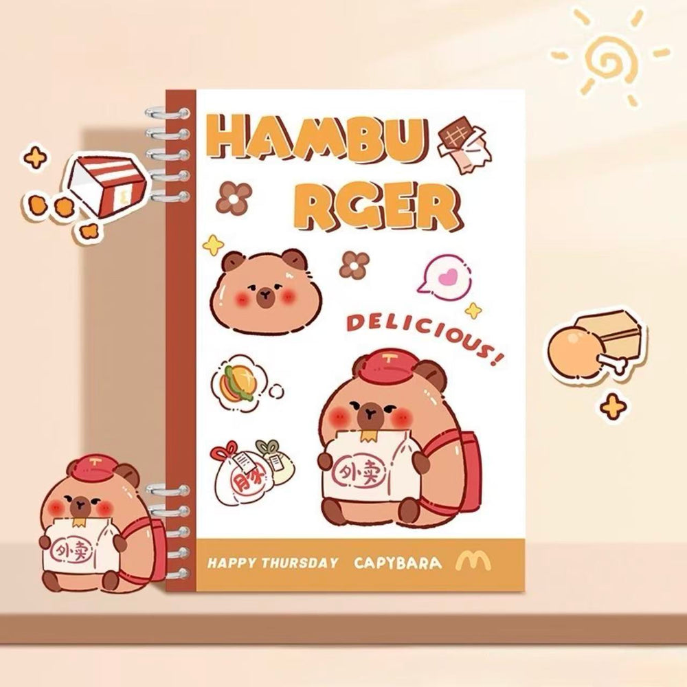 Stationery - Capybara Loose-Leaf B5 Ruled Notebook 50 Sheets Assorted - Goodie Goodie