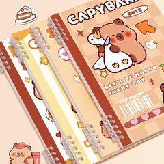 Stationery - Capybara Loose-Leaf B5 Ruled Notebook 50 Sheets Assorted - Goodie Goodie