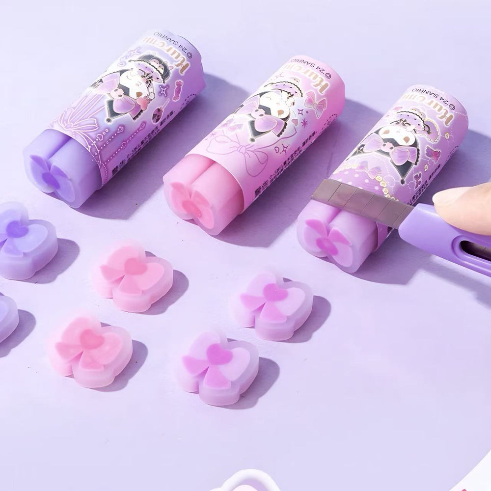 Stationery - Kuromi Bow-Shaped Eraser 60x19mm Assorted - Goodie Goodie