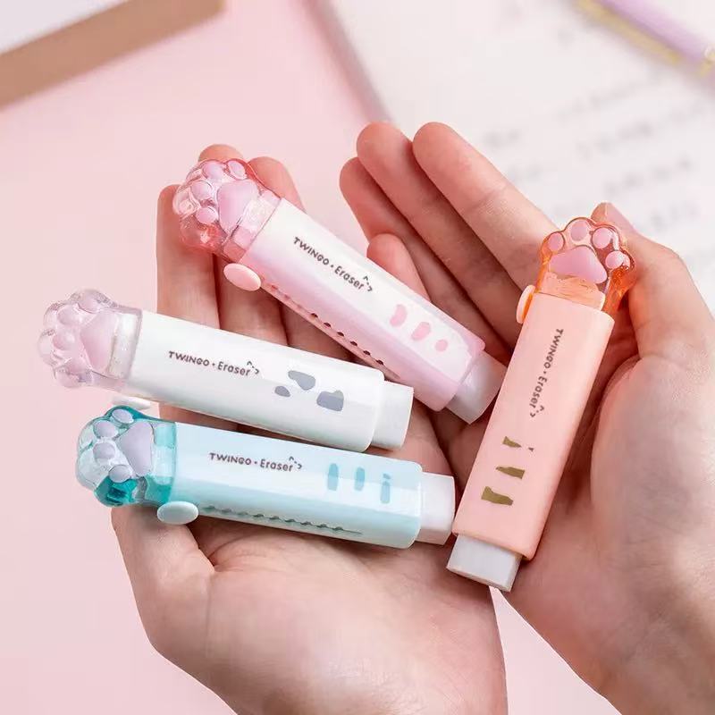 Stationery - Cat Paw Slide Pen Eraser Assorted - Goodie Goodie