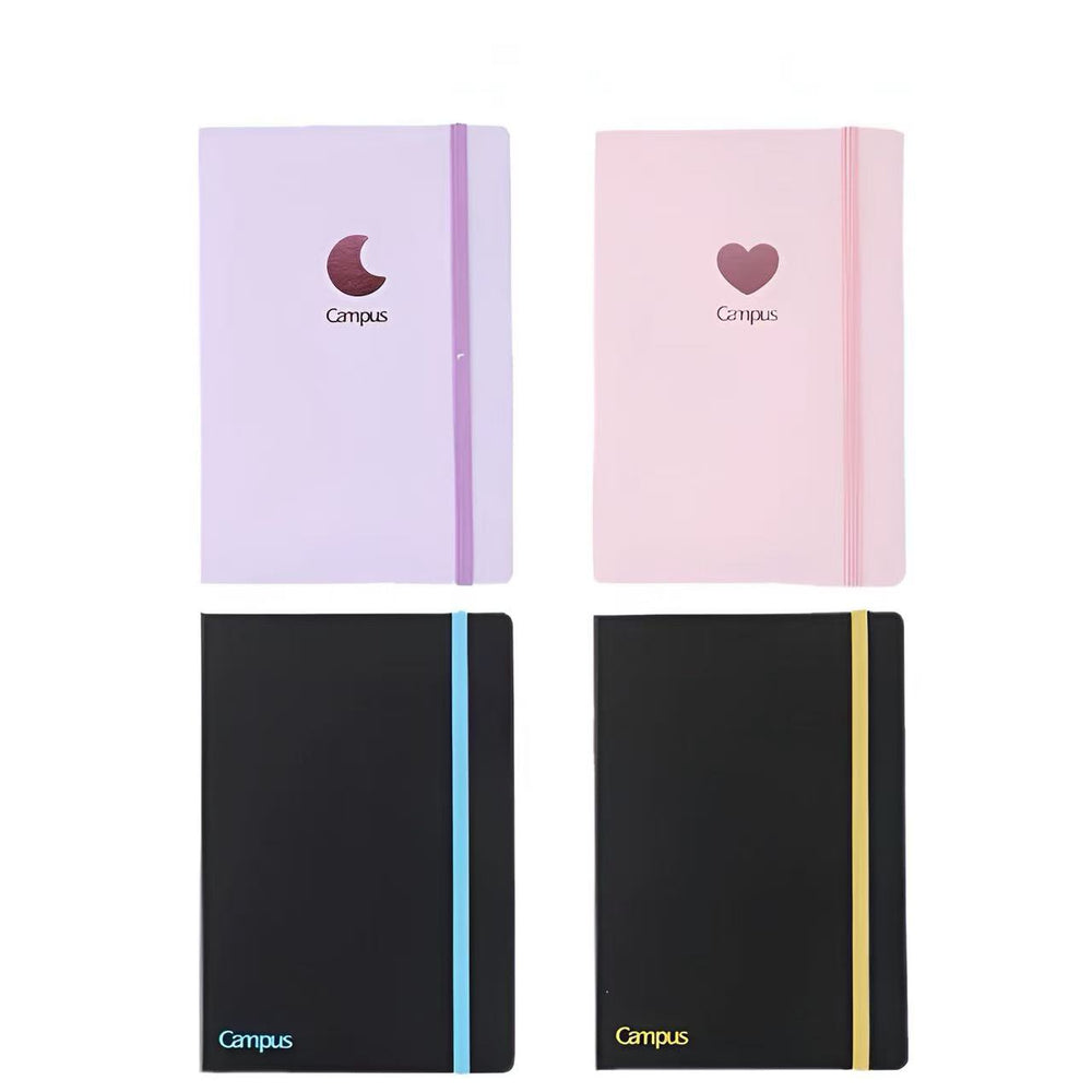 Stationery - KOKUYO Campus Solid Colour Hardcover A5 Ruled Notebook 100 Sheets – Black/Blue - Goodie Goodie